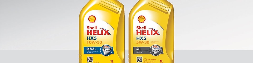 Two bottle of Shell Helix Mineral Motor Oils